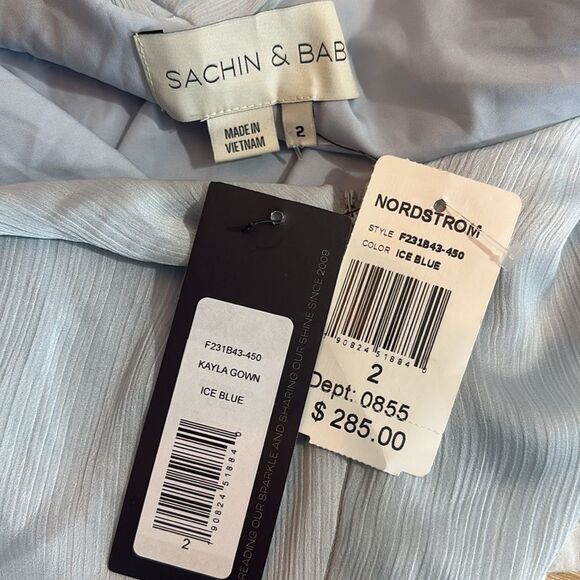 Sachin + Babi Kayla Gown Ice Blue Bridesmaid Wedding Prom NWT 2 $285 - Picture 7 of 7